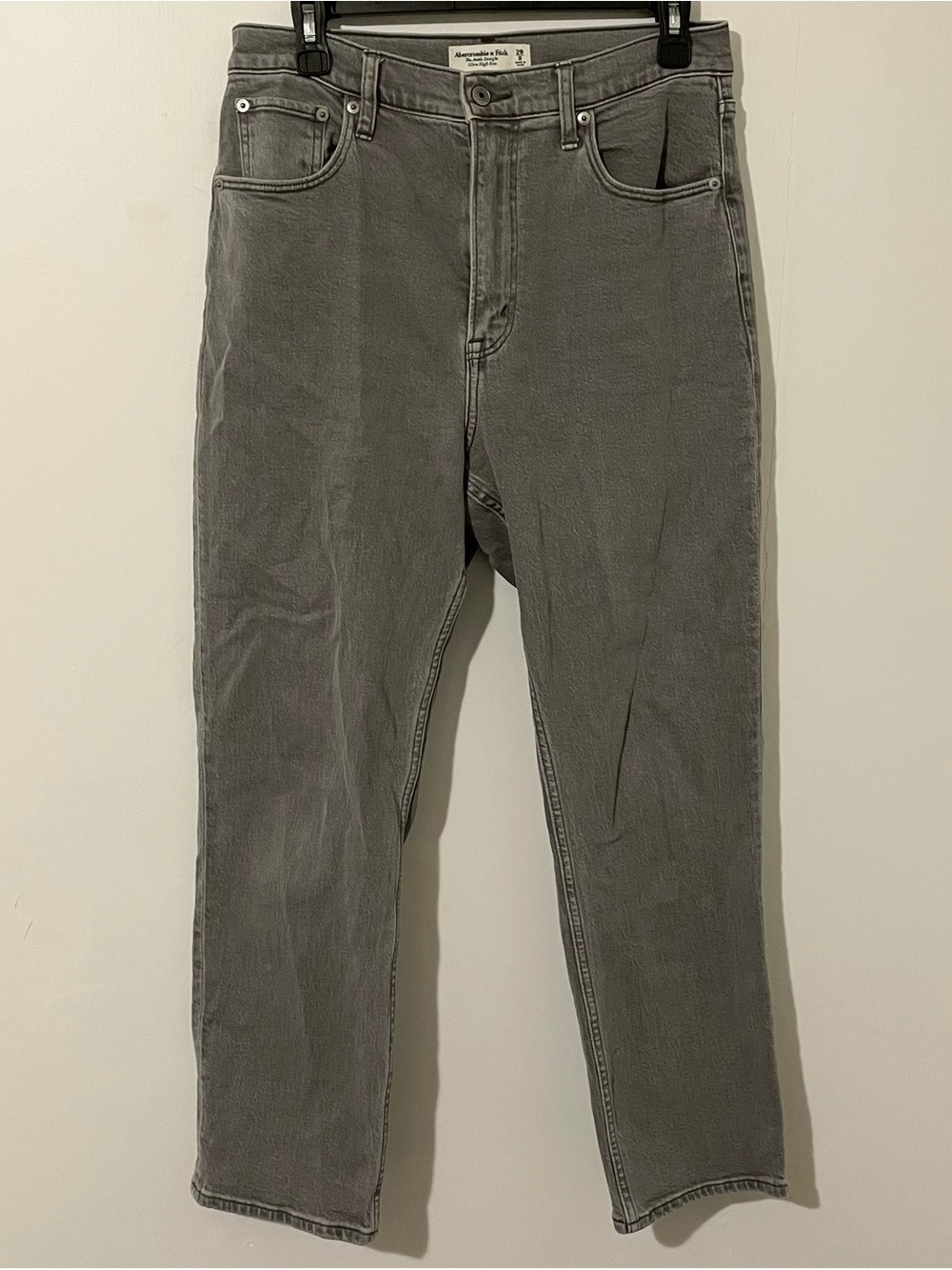 Abercrombie and Fitch The Ankle Straight Ultra High Rise Grey Denim Jeans 29 8